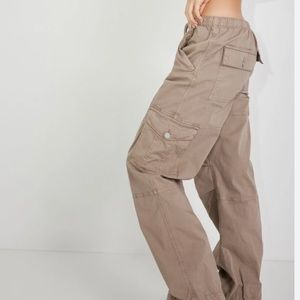 garage parachute cargo pants beige